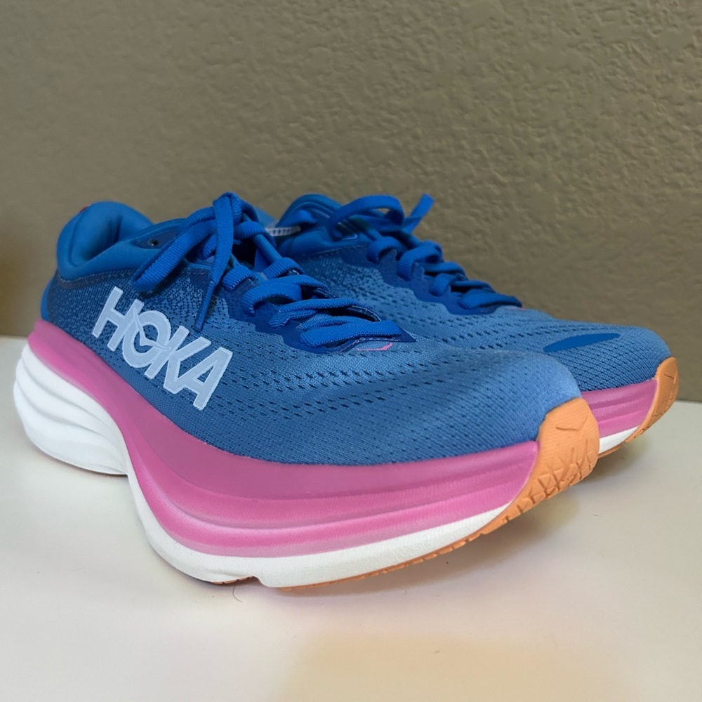 Hoka Women's Athletic Shoes in Blue and Pink